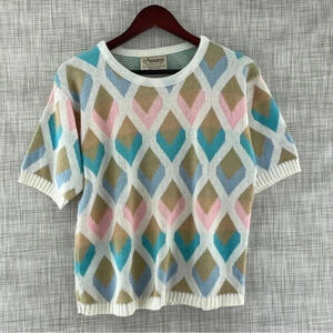 Vintage Amana Woolen Mill round neck short sleeve sweater shirt 9606